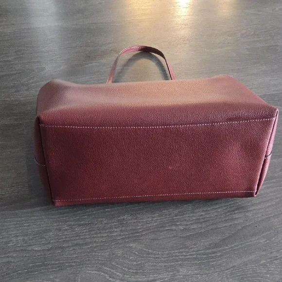Coach Oversize Maroon Leather Tote - Picture 4 of 7